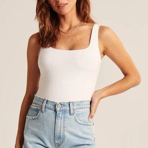Abercrombie cotton bodysuit white XXS
